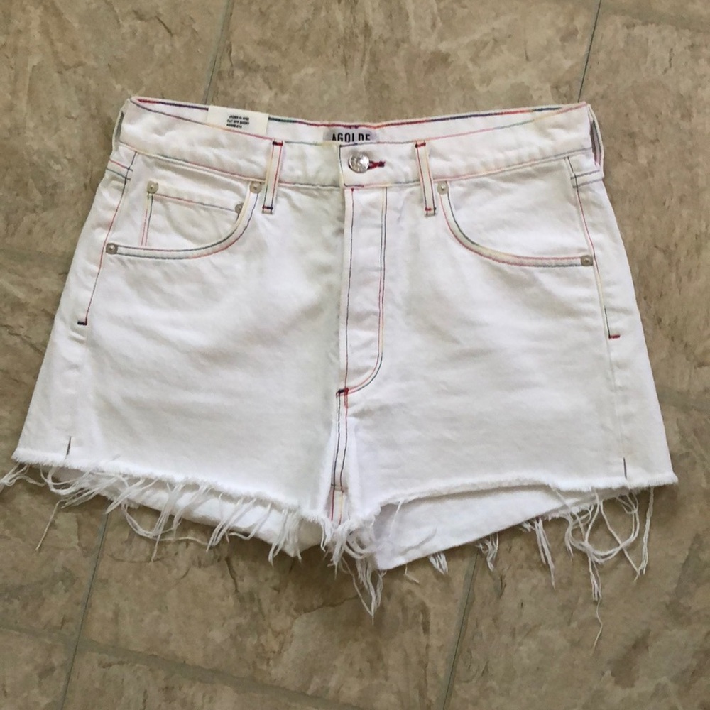 Agolde jaden hi rise cut off short🌈🌈